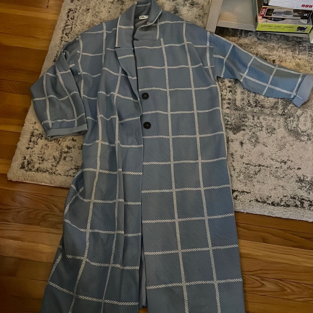 Zara Plaid Knit Coat
